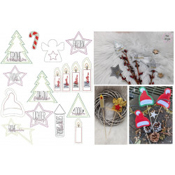 Stickserie ITH - 17 Blumenstecker Xmas